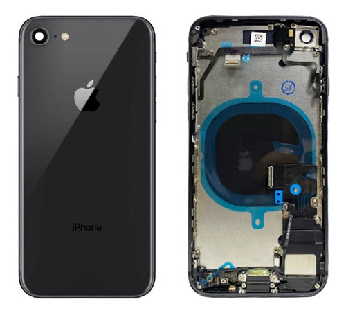 Repuesto Chasis Carcasa Tapa Trasera iPhone SE 2020 (Negro)
